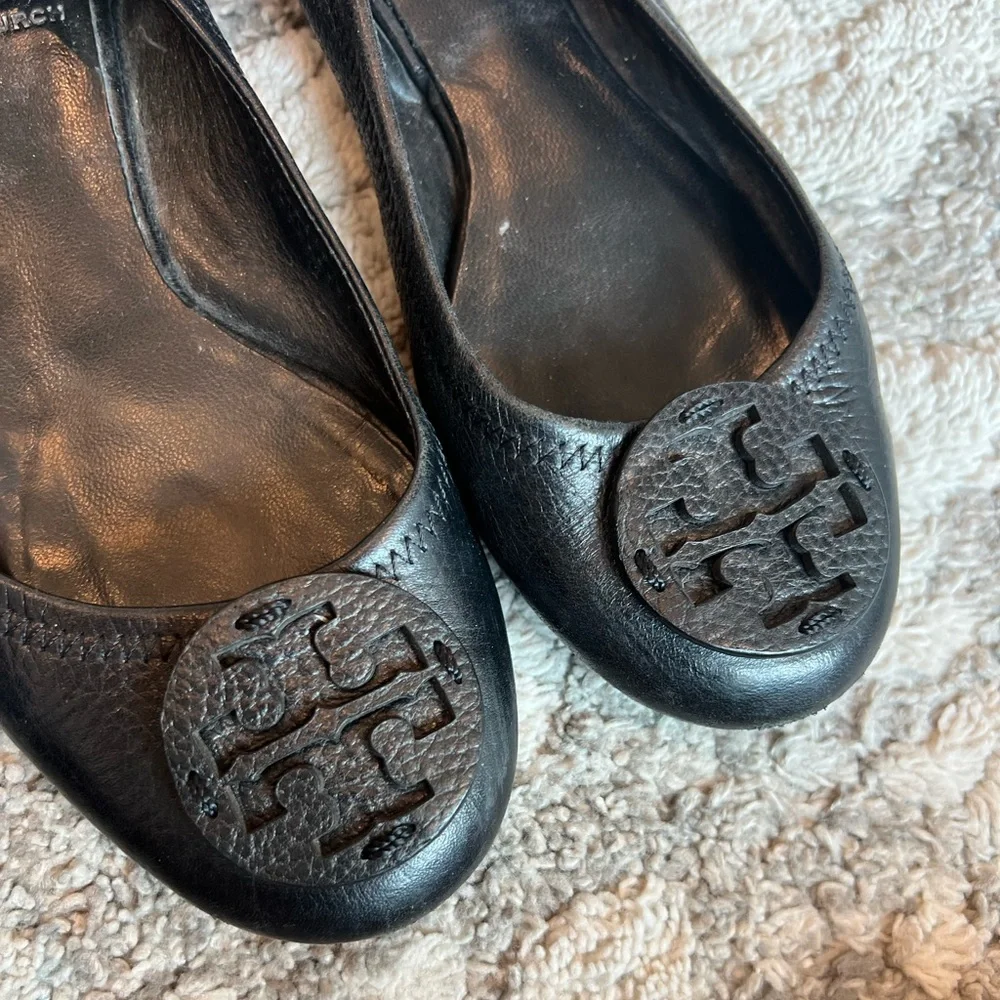 Tory Burch black leather Reva ballet flats - Picture 7 of 14